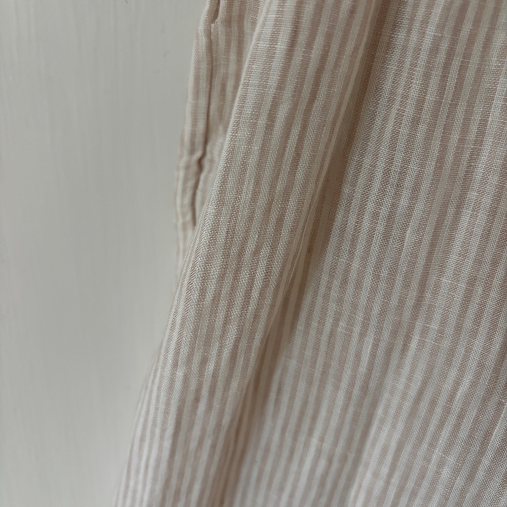 Ulla Johnson Rissa Dress Sand Linen Striped Ruffle Nap Midi Dress Size 2 Beach - Picture 8 of 16